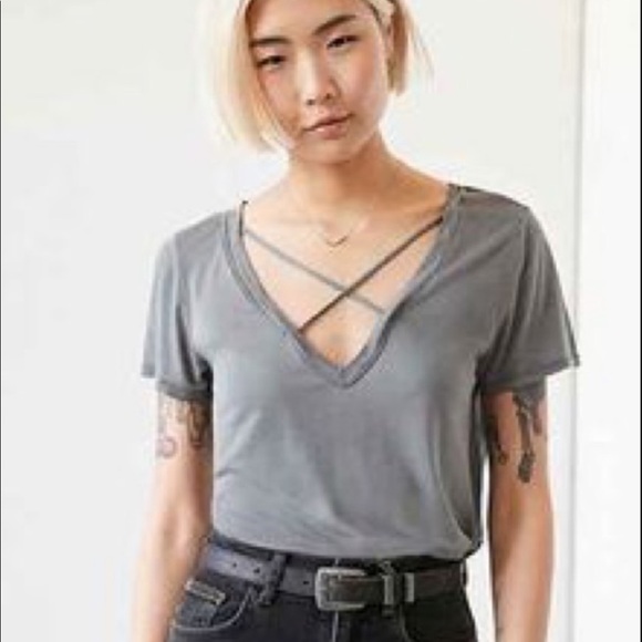 Urban Outfitters Tops - UO project social T Karlie cross front T XS new